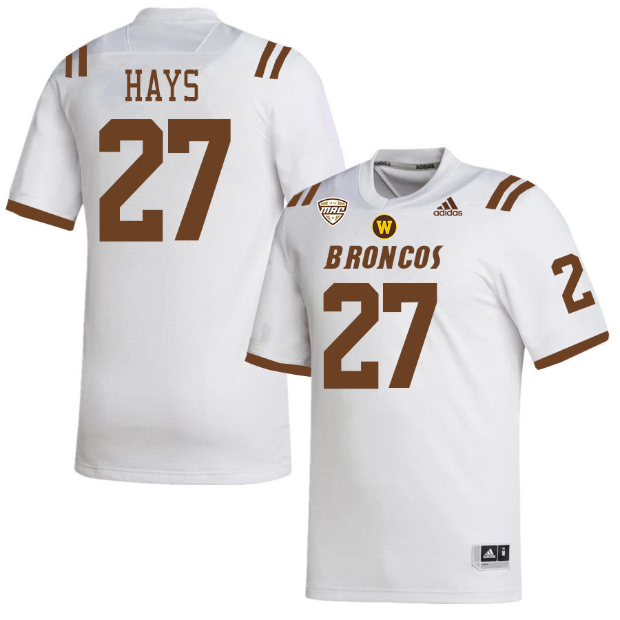 #27 JR Hays Western Michigan Broncos College Football Jerseys Stitched-White